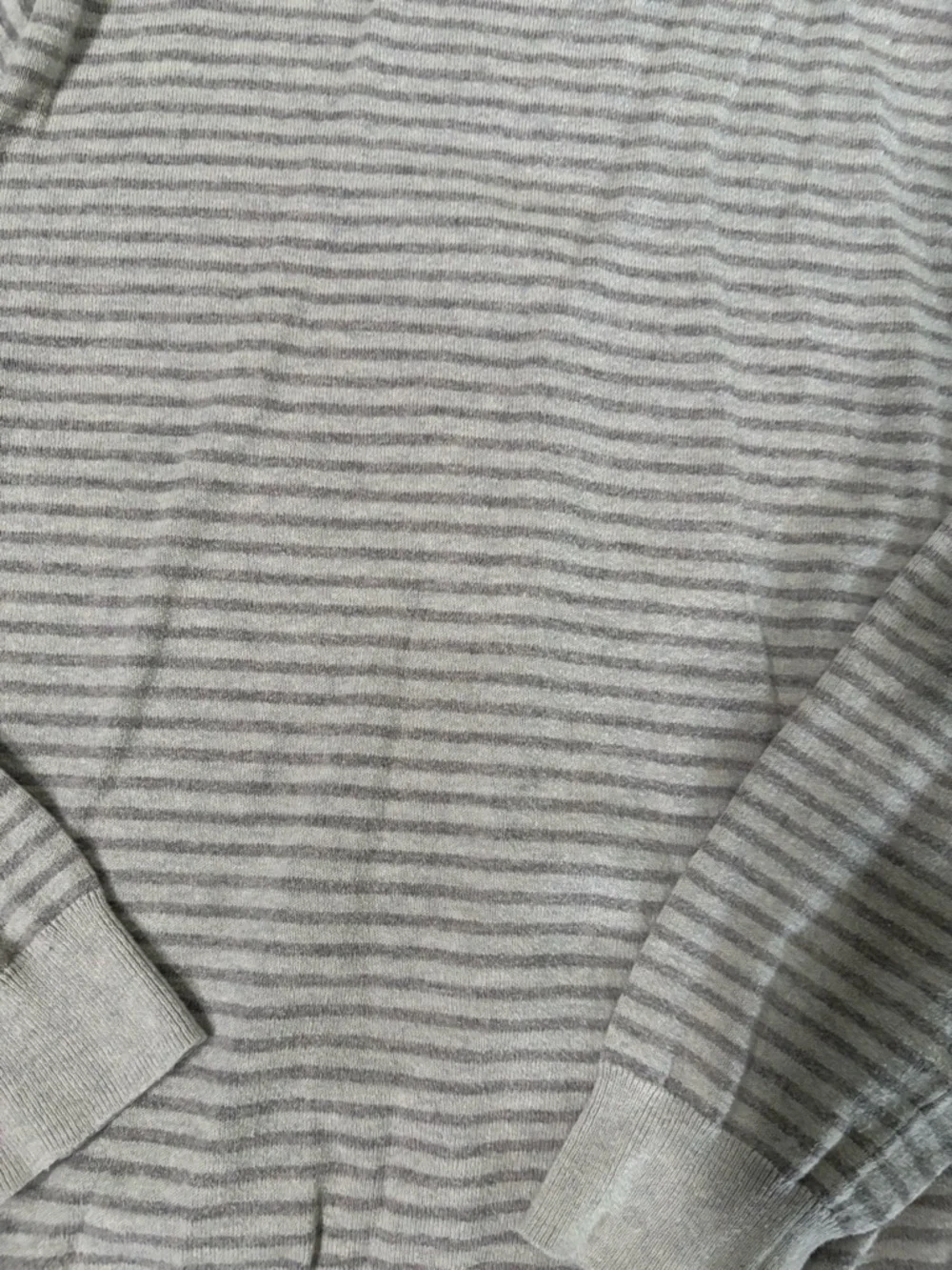 J. Crew Men’s Striped Crewneck Sweater in Light Gray & Cream